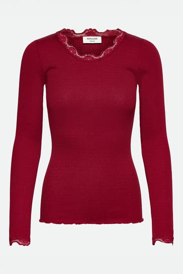 ROSEMUNDE Seidenmix-Longsleeve 'Babette' kirschrot