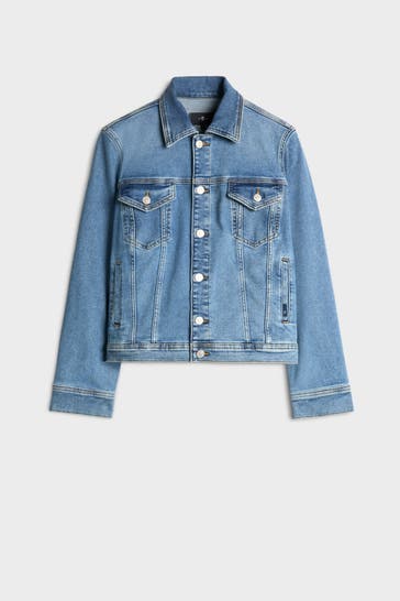 7 FOR ALL MANKIND Jeansjacke 'Adi Trucker' blau