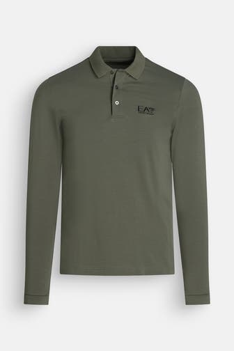 EA7 Langarm-Polo dunkelgrün