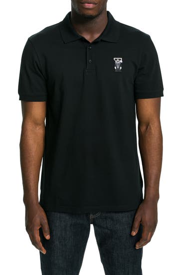 KARL LAGERFELD - Polo-Shirt 'Kocktail Patch' schwarz