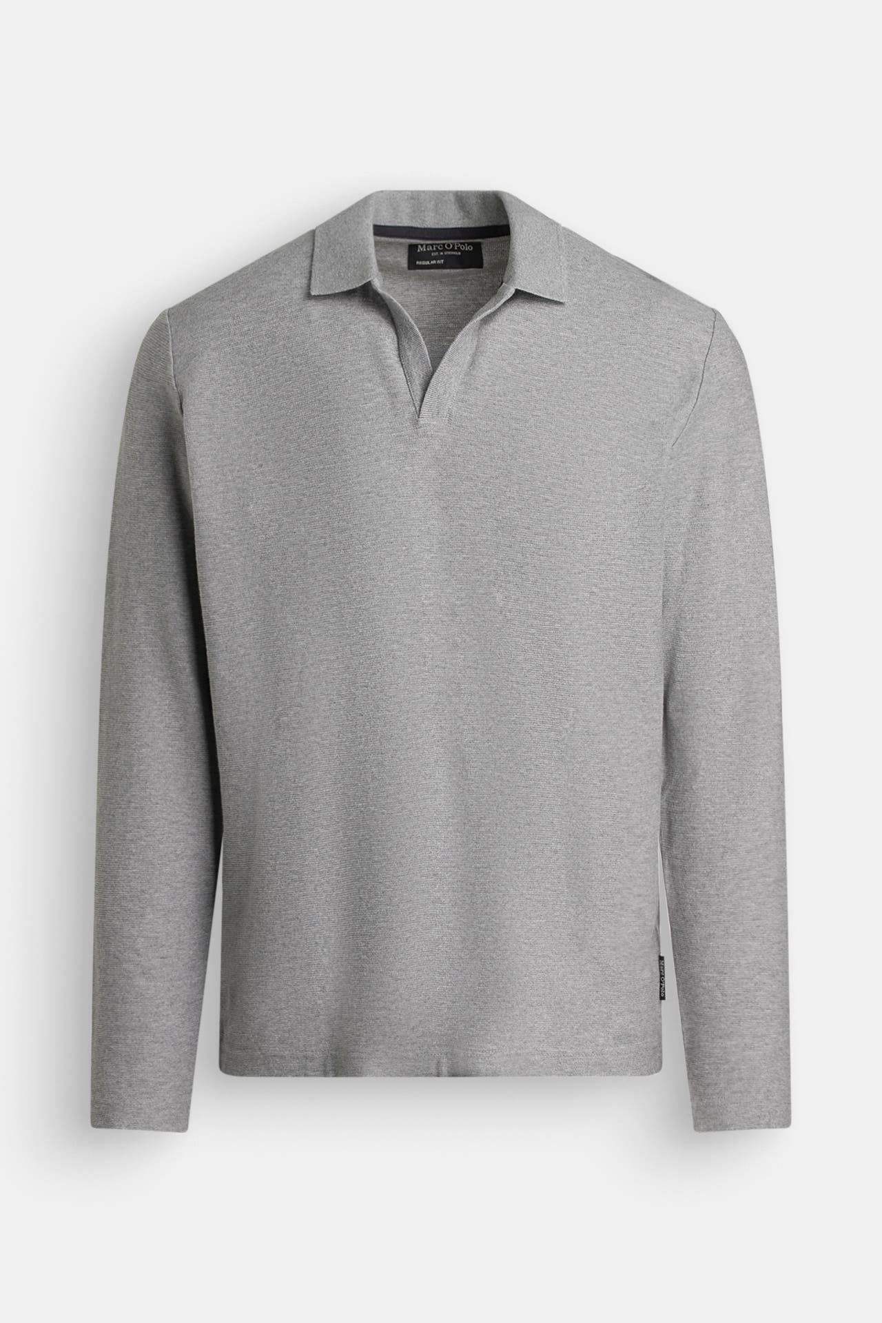 MARC O'POLO DENIM Langarm-Polo grau, Bild 1