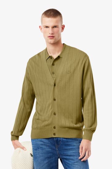 LACOSTE Strickjacke oliv