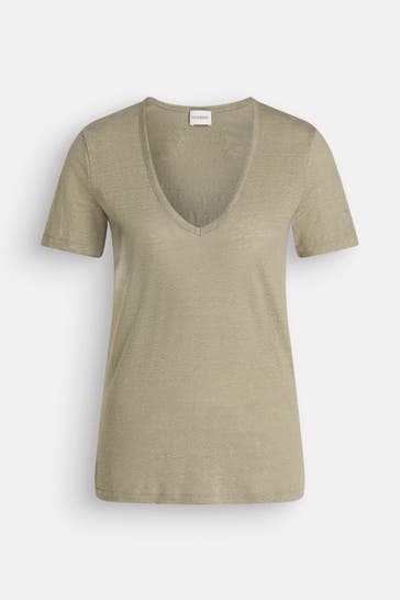 CLOSED Leinen-Shirt graugrün