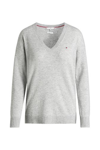 TOMMY HILFIGER Wollpullover hellgrau