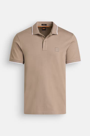 BOSS ORANGE Polo-Shirt 'Passertip' hellbraun