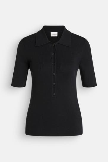 CLOSED Strick-Polo schwarz