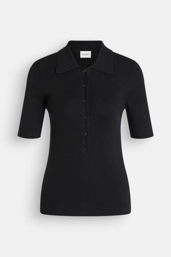 CLOSED Strick-Polo schwarz