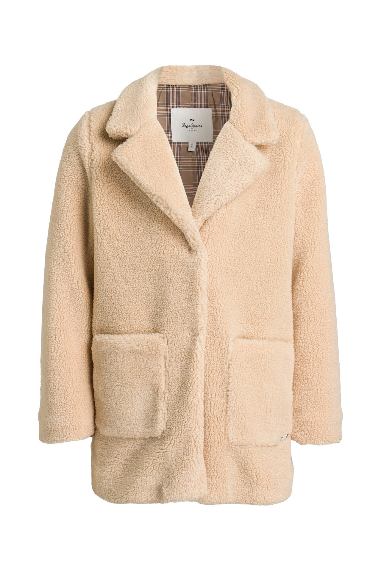 PEPE JEANS Teddyfleece-Mantel 'Aime' beige, Bild 1