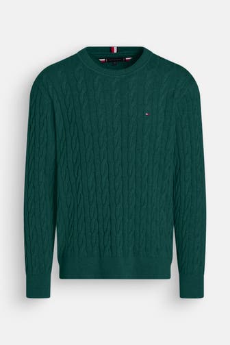 TOMMY HILFIGER Strickpullover dunkelgrün