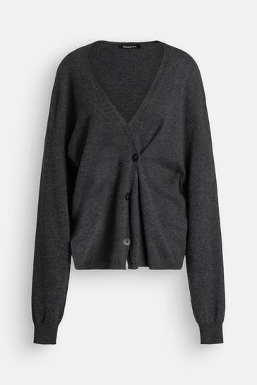 BLACK PALMS Wollmix-Cardigan 'Cashi' anthrazit