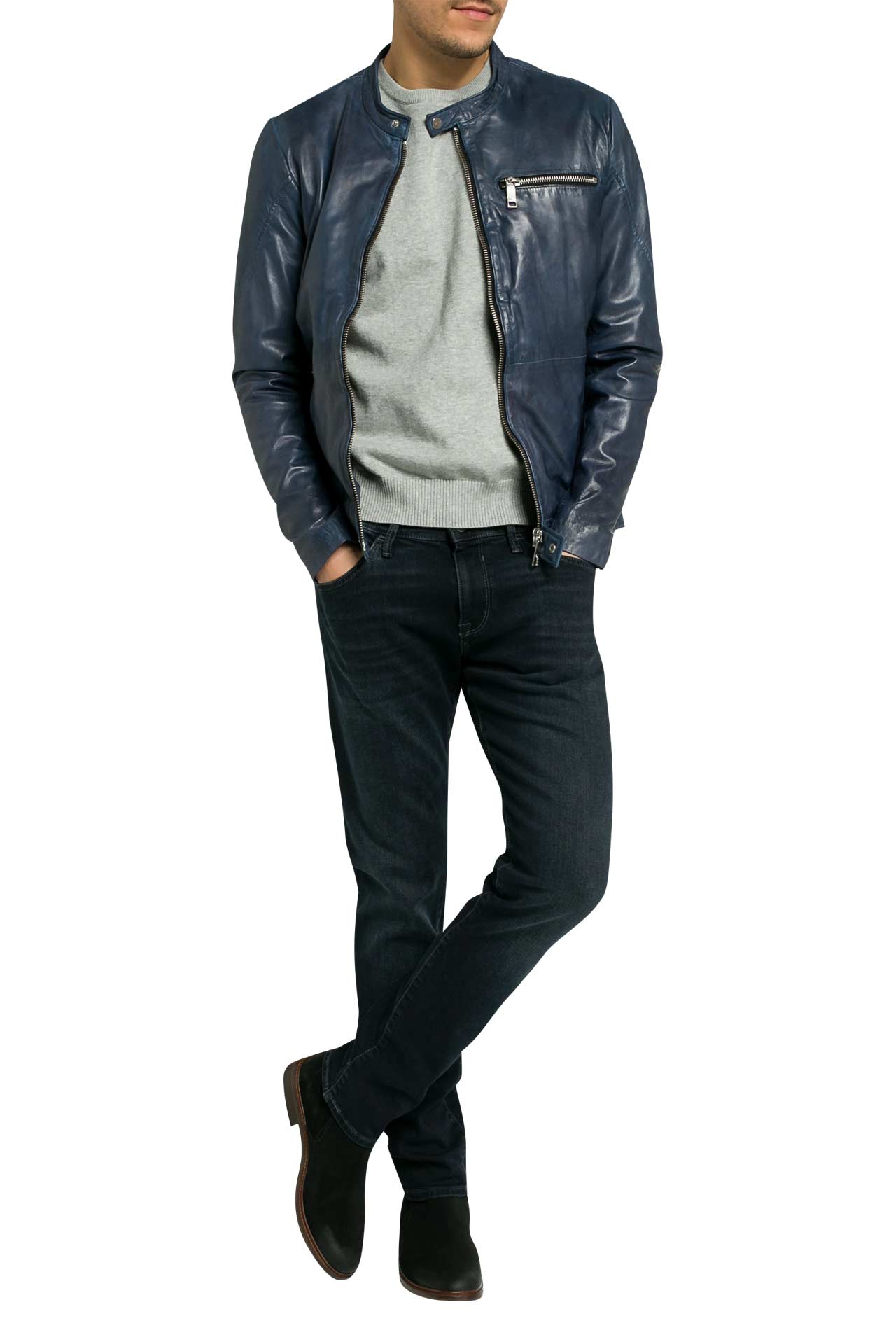 MAZE Lederjacke 'Berwick' blau, Bild 1