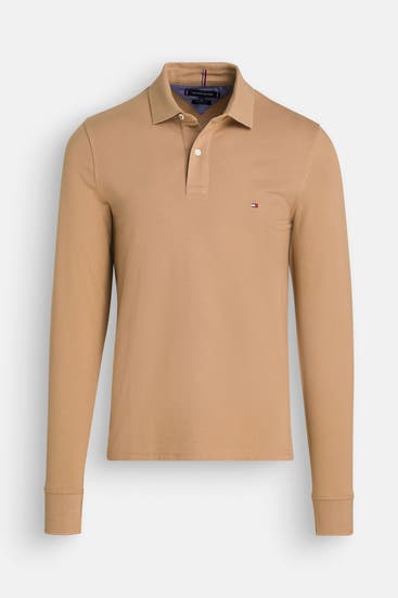 TOMMY HILFIGER - Langarm-Polo camel