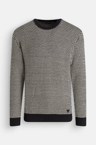 GUESS Strickpullover schwarz gemustert