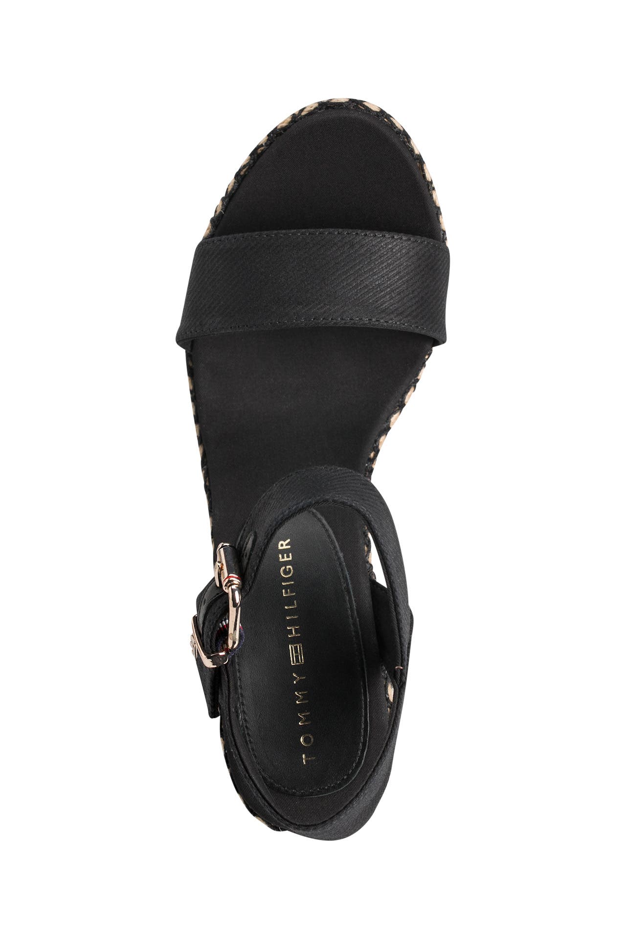 Tommy hilfiger black wedges cheap