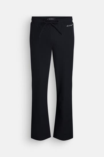 KARL LAGERFELD Seersucker-Hose schwarz