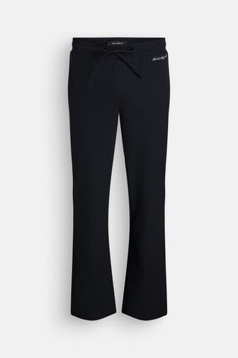 KARL LAGERFELD Seersucker-Hose schwarz