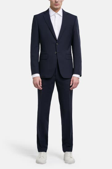 BOSS Wollmix-Anzug 'Huge' dunkelblau