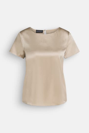 EMPORIO ARMANI Seidenmix-Shirt champagner