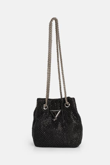 GUESS Schultertasche 'Lua' schwarz