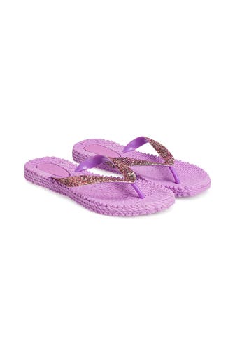 ILSE JACOBSEN Zehentrenner lila glitzernd