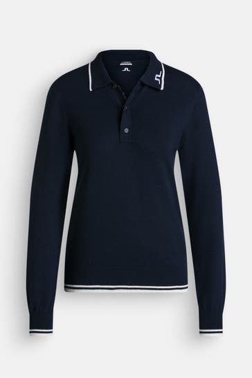 J.LINDEBERG SPORTSWEAR Langarm-Polo 'Mimmi' schwarzbau