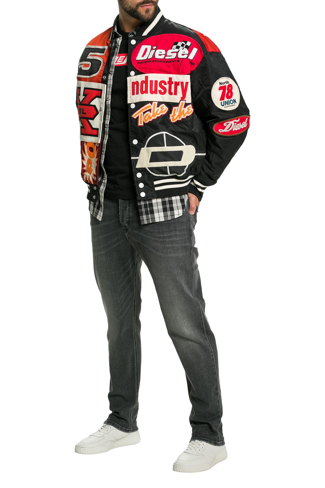 DIESEL Blouson Giacca gemustert gunstig online kaufen Outletcity