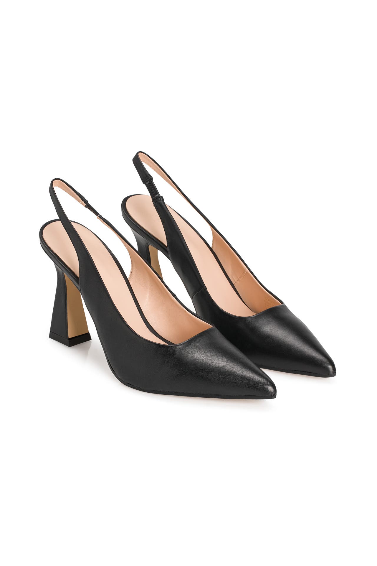 Slingpumps schwarz leder clearance