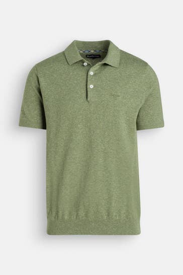 BARBOUR Leinenmix-Polo 'Laurel' grasgrün