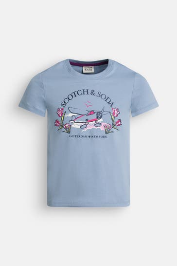 SCOTCH & SODA T-Shirt taubenblau