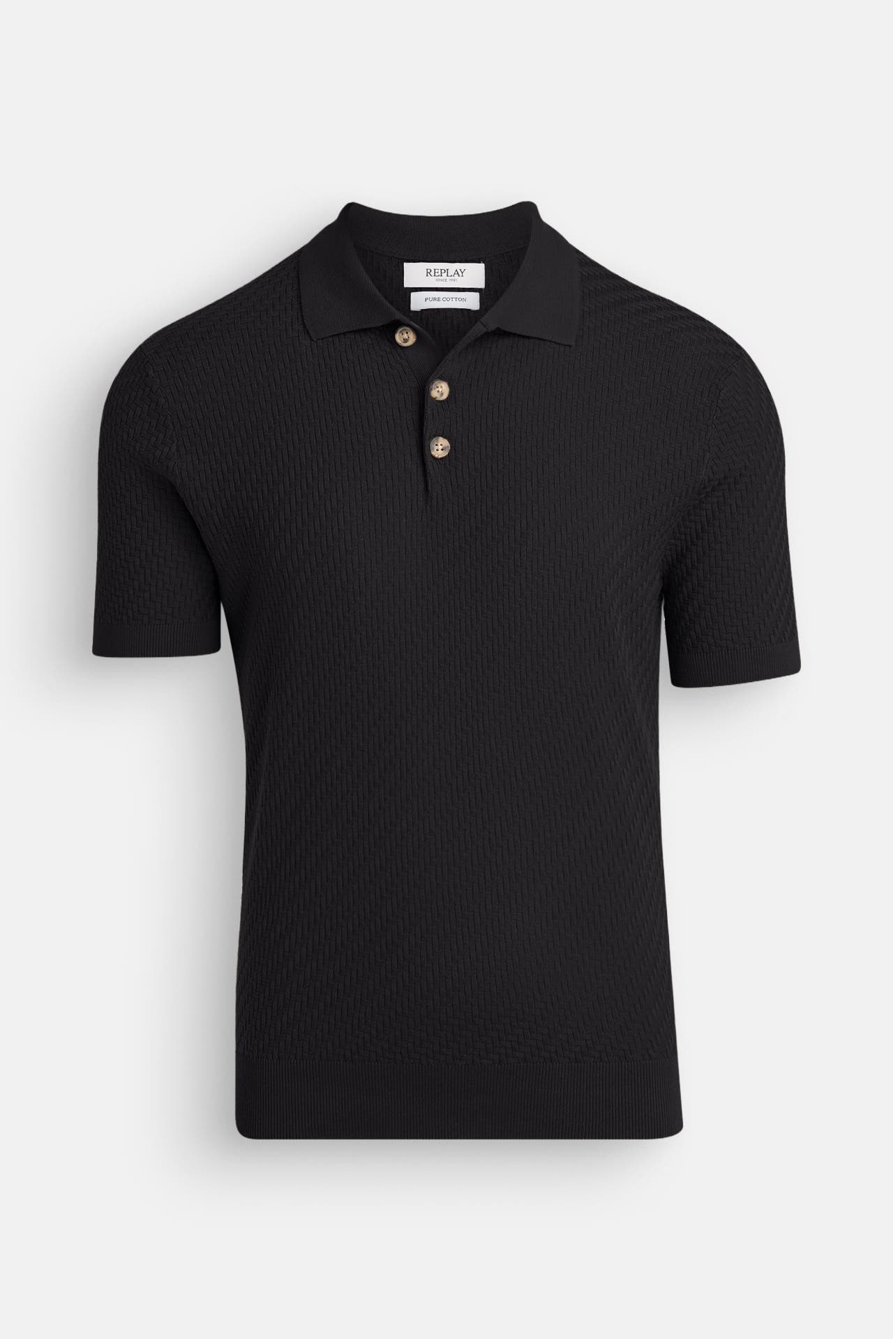REPLAY Strick-Polo schwarz, Bild 1