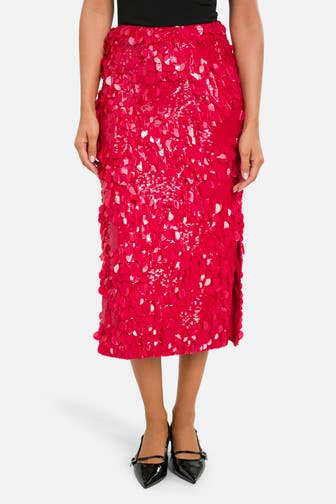 TED BAKER Paillettenrock 'Dorida' rot