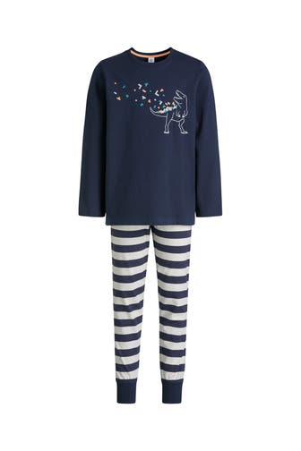 SANETTA Pyjama navy-weiß
