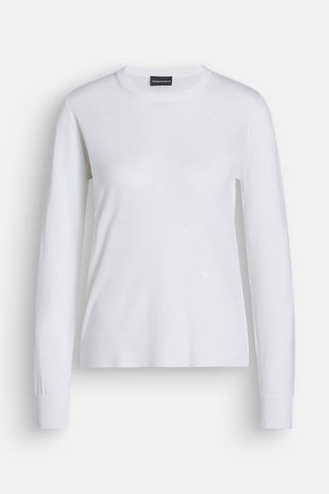 EMPORIO ARMANI Wollmix-Pullover weiß