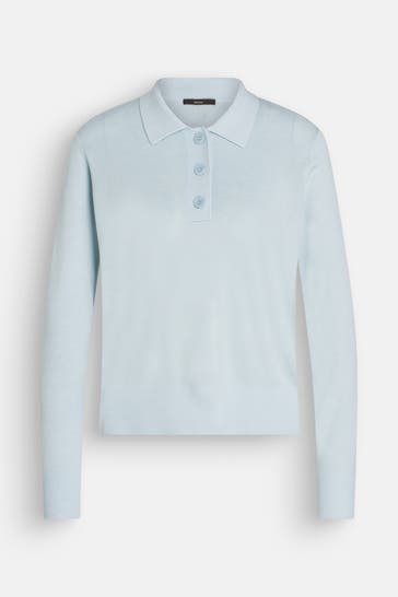 WINDSOR. Langarm-Polo hellblau