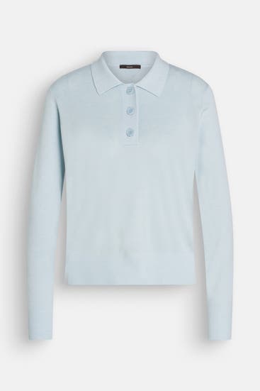 WINDSOR. - Langarm-Polo hellblau