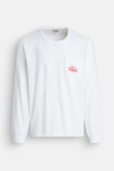 WOOLRICH Longsleeve 'Foundation' weiß