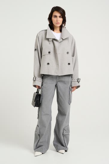 GESTUZ Trenchcoat hellgrau