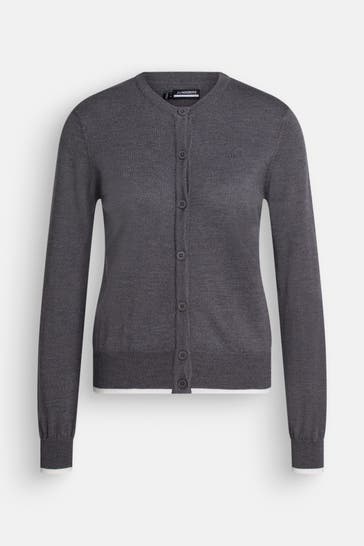 J.LINDEBERG SPORTSWEAR Strickjacke dunkelgrau