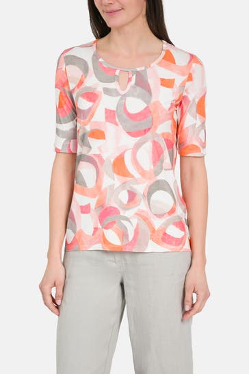 BETTY BARCLAY T-Shirt orangerot gemustert