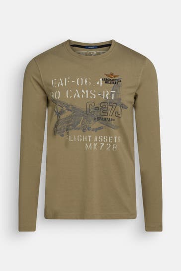 AERONAUTICA MILITARE Olive long-sleeved top