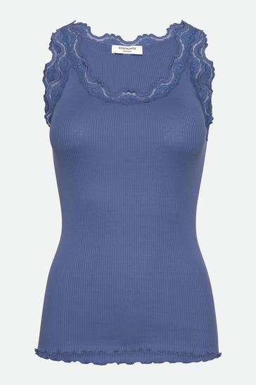 ROSEMUNDE Seidenmix-Top azurblau