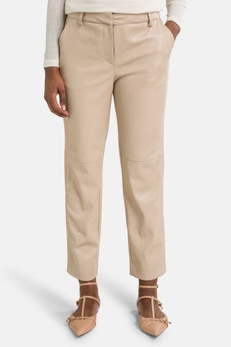 COMMA, Kunstlederhose beige