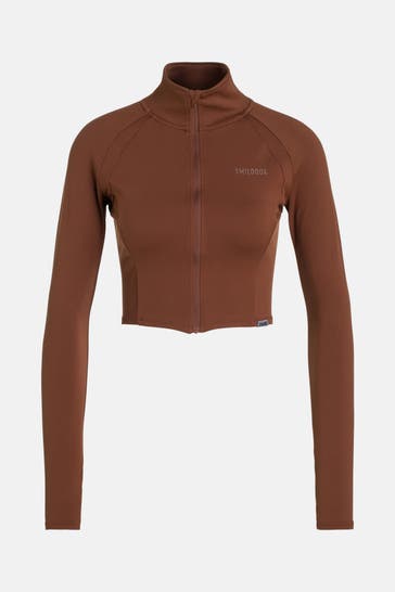 SMILODOX Jersey-Jacke 'Advance Pro' dunkelbraun