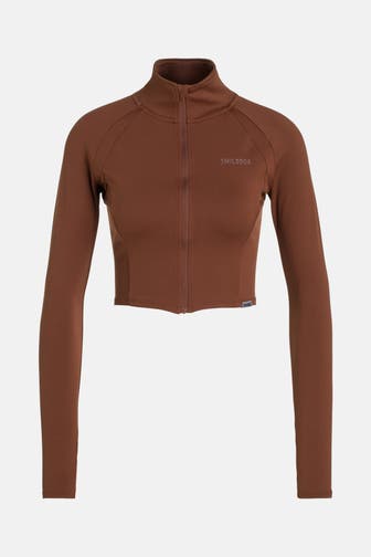 SMILODOX Jersey-Jacke 'Advance Pro' dunkelbraun