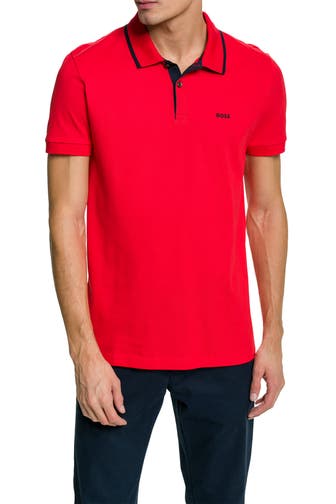 BOSS Polo-Shirt orangerot