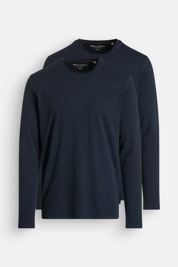 MARC O'POLO 2er-Pack Longsleeve nachtblau