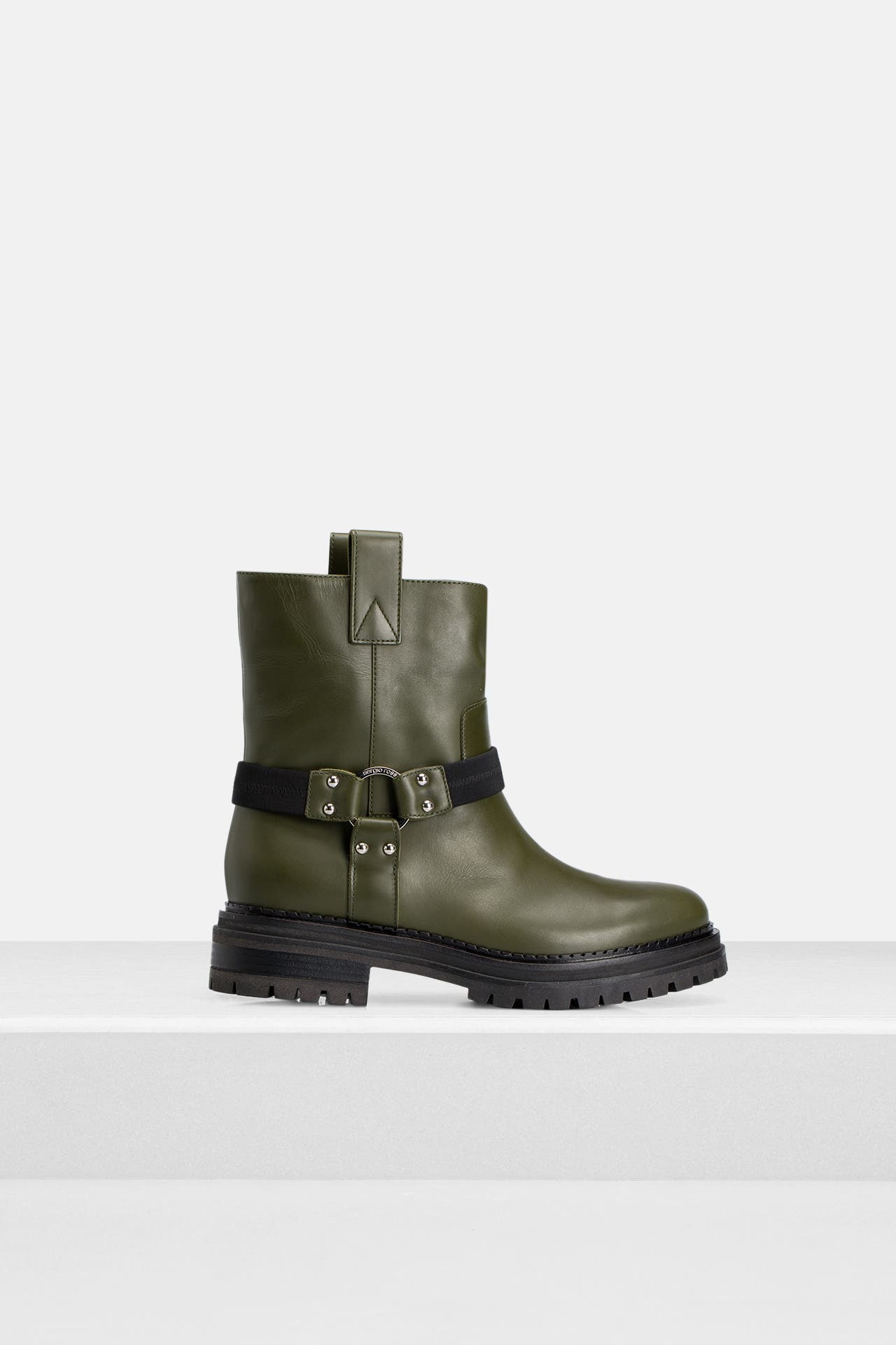 SERGIO ROSSI Biker-Boots 'Vacchetta' oliv, Bild 1