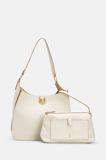 U.S. POLO ASSN. 2-in-1 Schultertasche 'Middleton' ecru