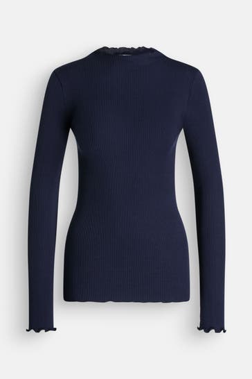 ROSEMUNDE Seidenmix-Longsleeve dunkelblau