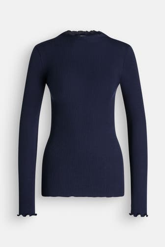 ROSEMUNDE Seidenmix-Longsleeve dunkelblau
